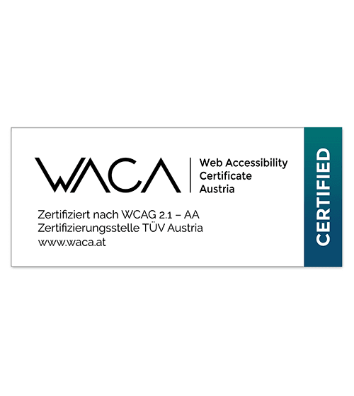 WACA_Web_Accessibility_Austria_Zertifizierungsstelle_TUV_AUSTRIA_Badge_Certified_500x560px.png